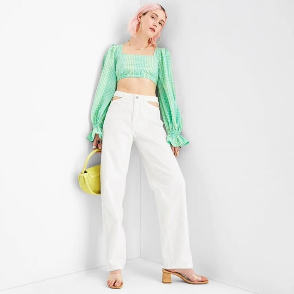 👖 Future Collective x Alani Noelle White Wide Leg Jeans